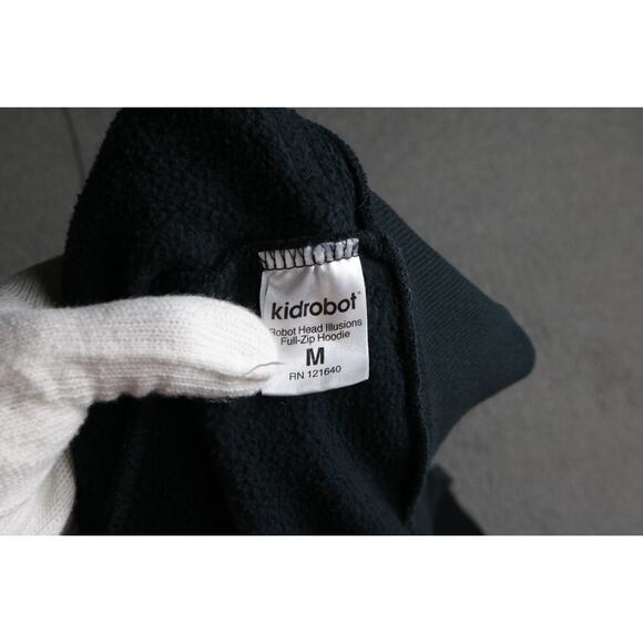 Kid Robot Hoodie Medium Black Triple Back Logo Full Zip - Picture 4 of 7